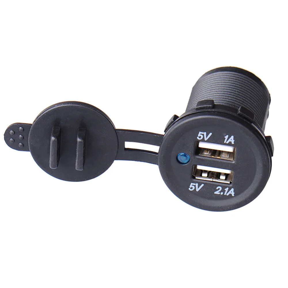 Dual USB 12V Car Motorcycle Truck Cigarette Lighter Adapter Mobilephone