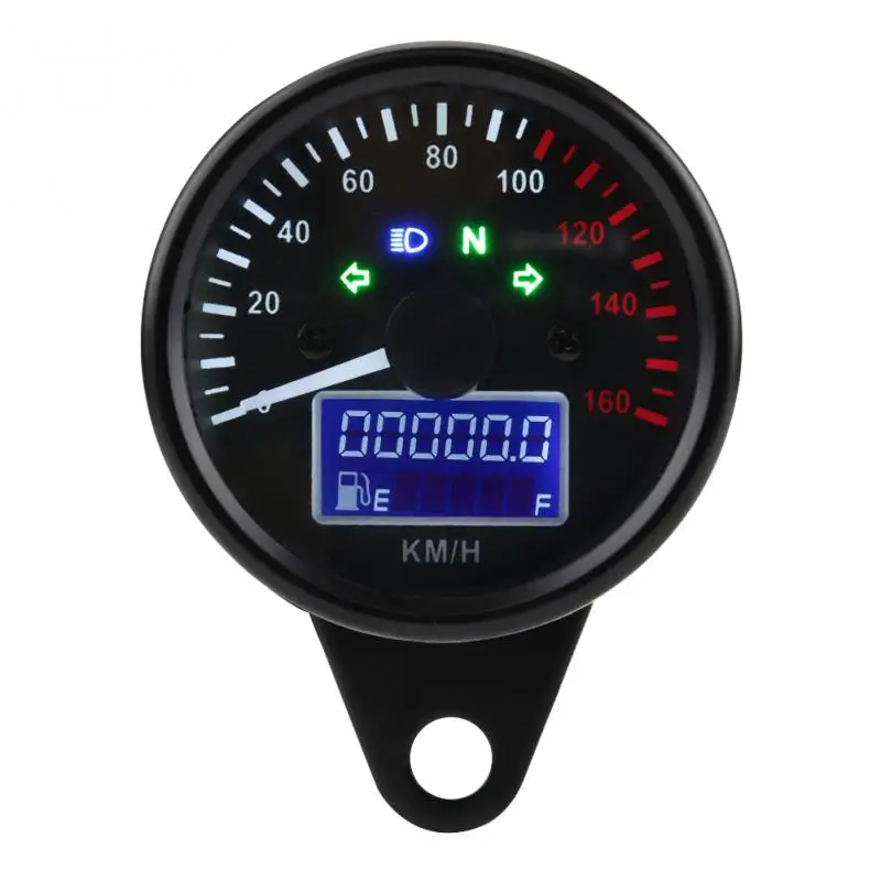 Цифровой измеритель скорости для мотоцикла 0~ 160 км/ч, одометр, Techometer Gauge, двойная скорость, ЖК-дисплей, ретро, черный, универсальный, для автомобиля, Новинка