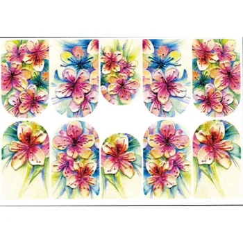 

3D Acrylic Engraved flower Nail Sticker birds leaves Water Decals Empaistic Nail Water Slide Decals Z0142