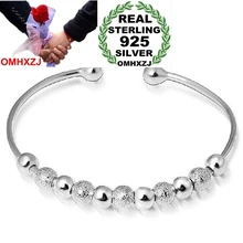 OMHXZJ ювелирных изделий Круглые женские модные kpop звезда счастливый шарик 925 пробы серебряные регулируемые браслеты SZ03
