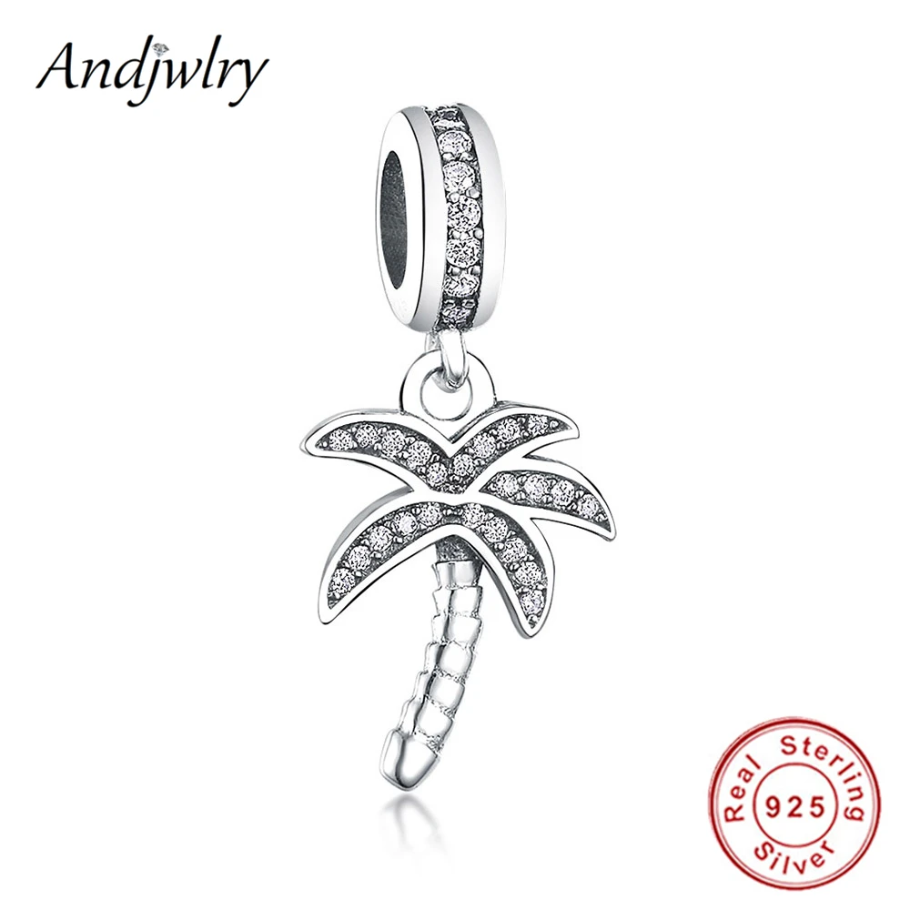 

Fit Original Pandora Charms Bracelet 925 Sterling Silver Pendant Palm Tree Mix CZ Stone Crystal Beads Bangle DIY Making Berloque