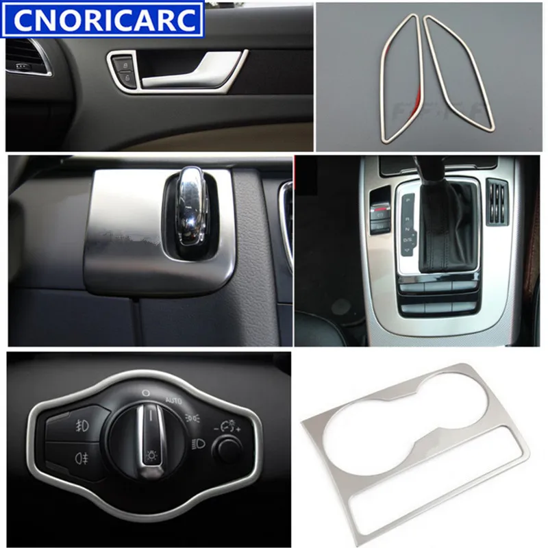 

CNORICARC Stainless Steel CD Panel Cover Trim Panel Console Gearshift Frame Strip Interior Air Conditioner Outlet For Audi A4 B8
