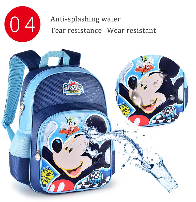 Disney бренд Микки Классический рисунок студент Back Pack Дети сумка Детская рюкзак школьный для мальчиков и девочек Bagpack Класс 1-6