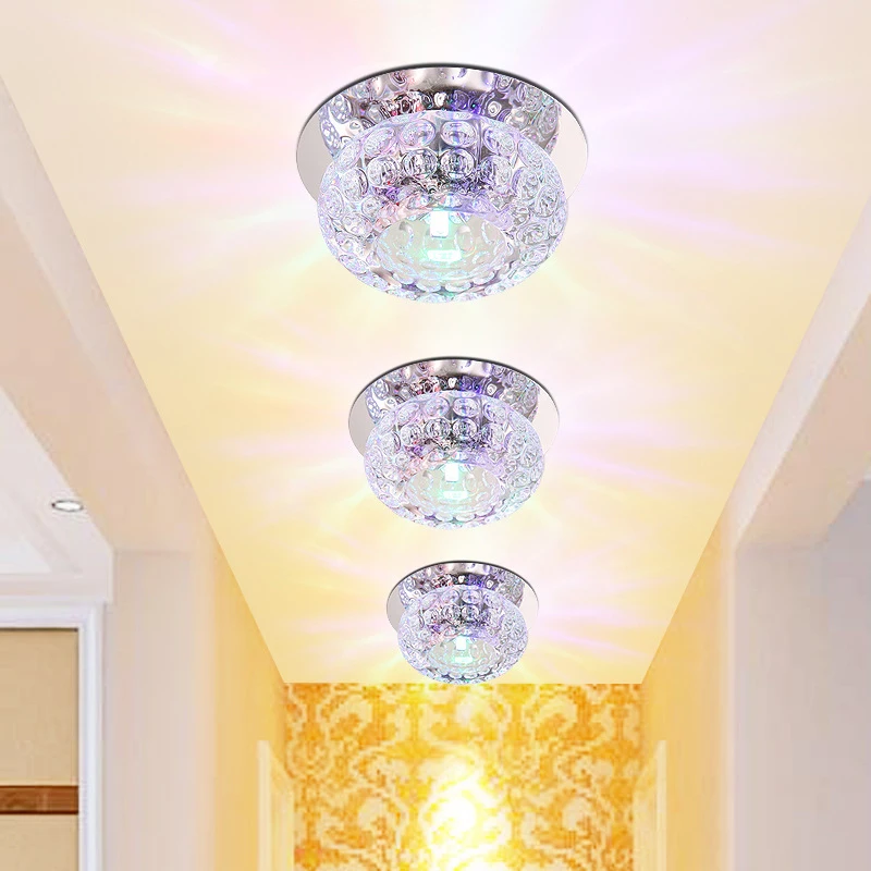 

3W 5W Surface Mount Crystal Led Downlights AC220V 110V Ceiling Spot Light Lamps Porch light For Indoor Bedroom Home lighting