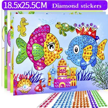

DIY Diamond Stickers Handmade Crystal Paste Painting Mosaic Puzzle Toys Random Color Kids Child Stickers Toy Gift