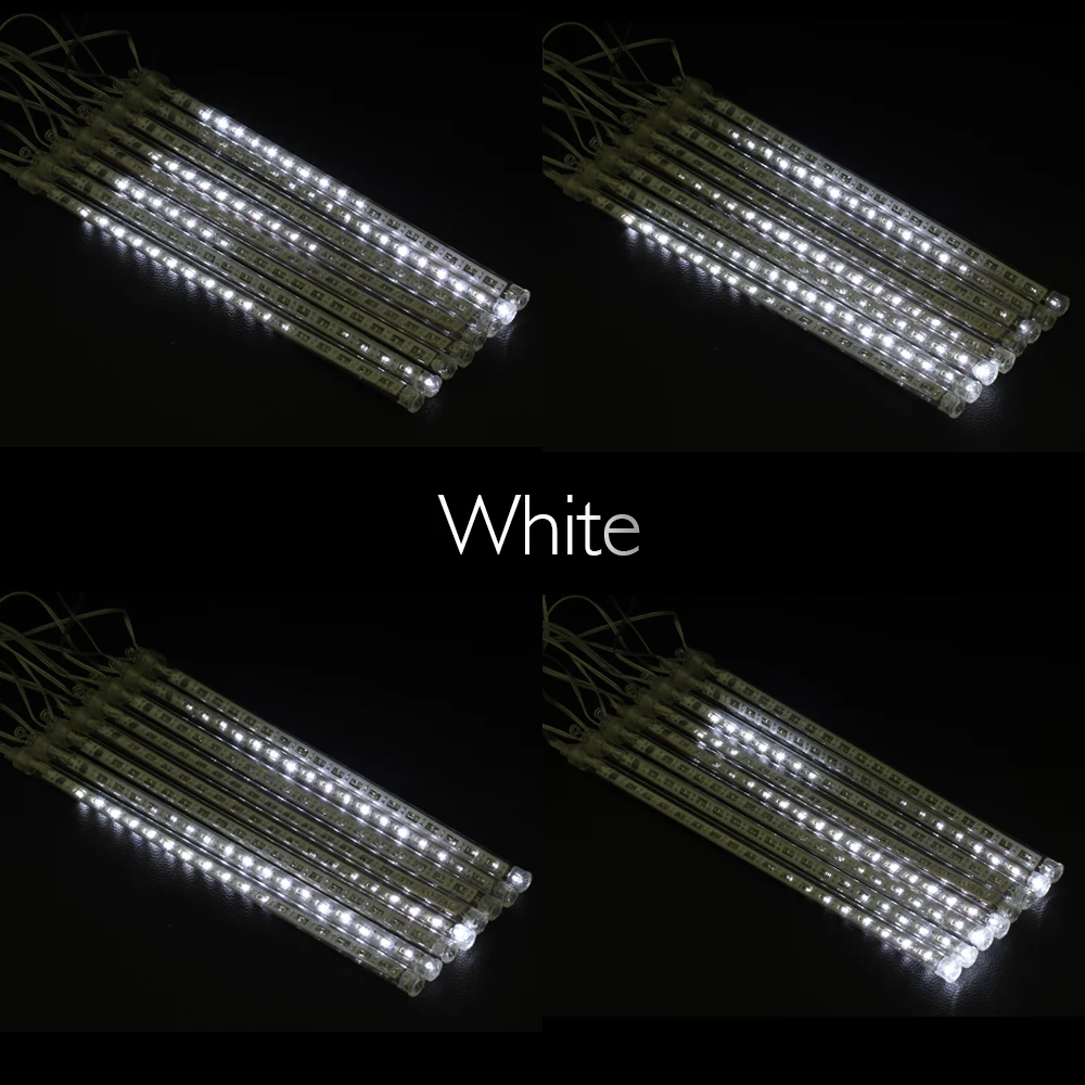 30 см, 8 трубок, метеоритный душ, светодиодный светильник, ЕС, США, штекер, дождевой светильник, Рождественский струнный светильник, садовое дерево, уличное украшение