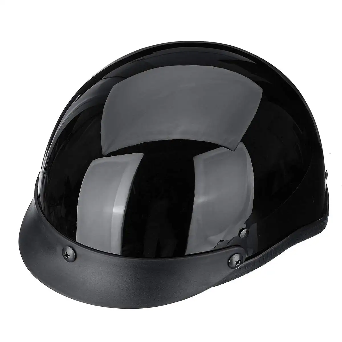 Bright Black DOT CE одобренный полушлем для мотоцикла измельчитель скутер Cruiser велосипед электрический мотоцикл АБС оболочка Размер s-xl Летний шлем - Цвет: Bright Black