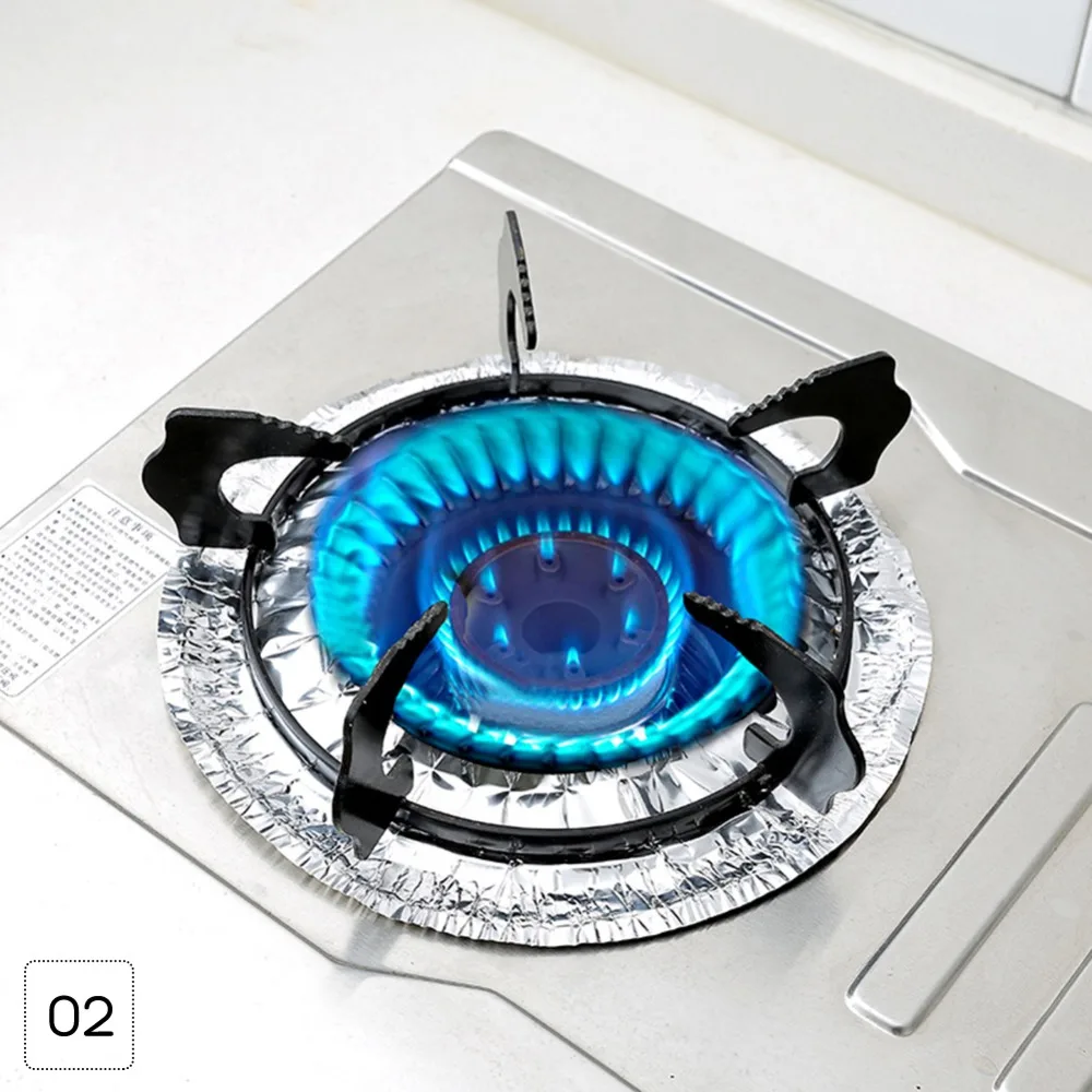 10Pcs/Pack Thickened Aluminum Foil Square and round Stove Burner Gas