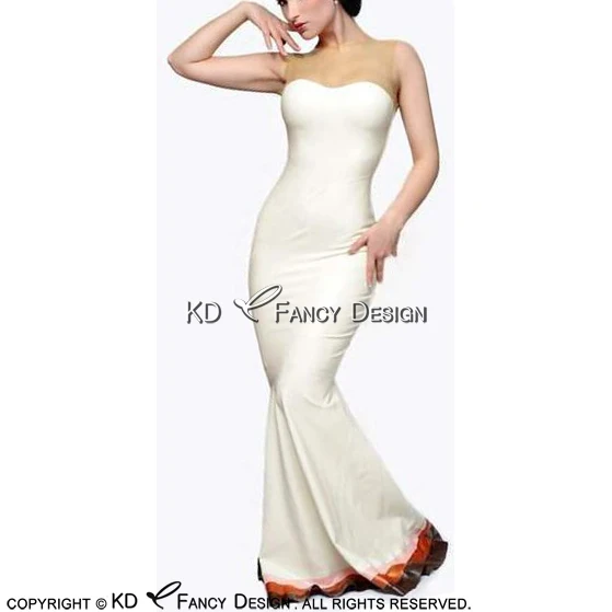 

Sexy Latex Dress With Zipper At Back Fishtail Rubber Dress Bodycon LYQ-0123
