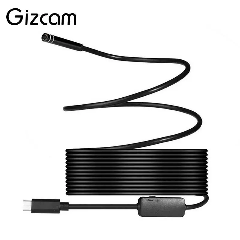 Gizcam 8 мм 2MP 8 светодиодный 7,0/5,0/3,0/1,0 M для телефонов на базе Android с Bluetooth Тип usb C USB эндоскоп бороскоп Гибкая камера для осмотра труб видео Камера