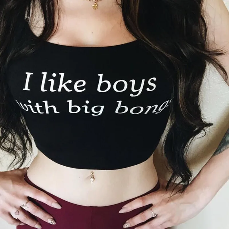 Новинка лета 2017 женский сексуальный уличный топ с забавным принтом букв | Женская