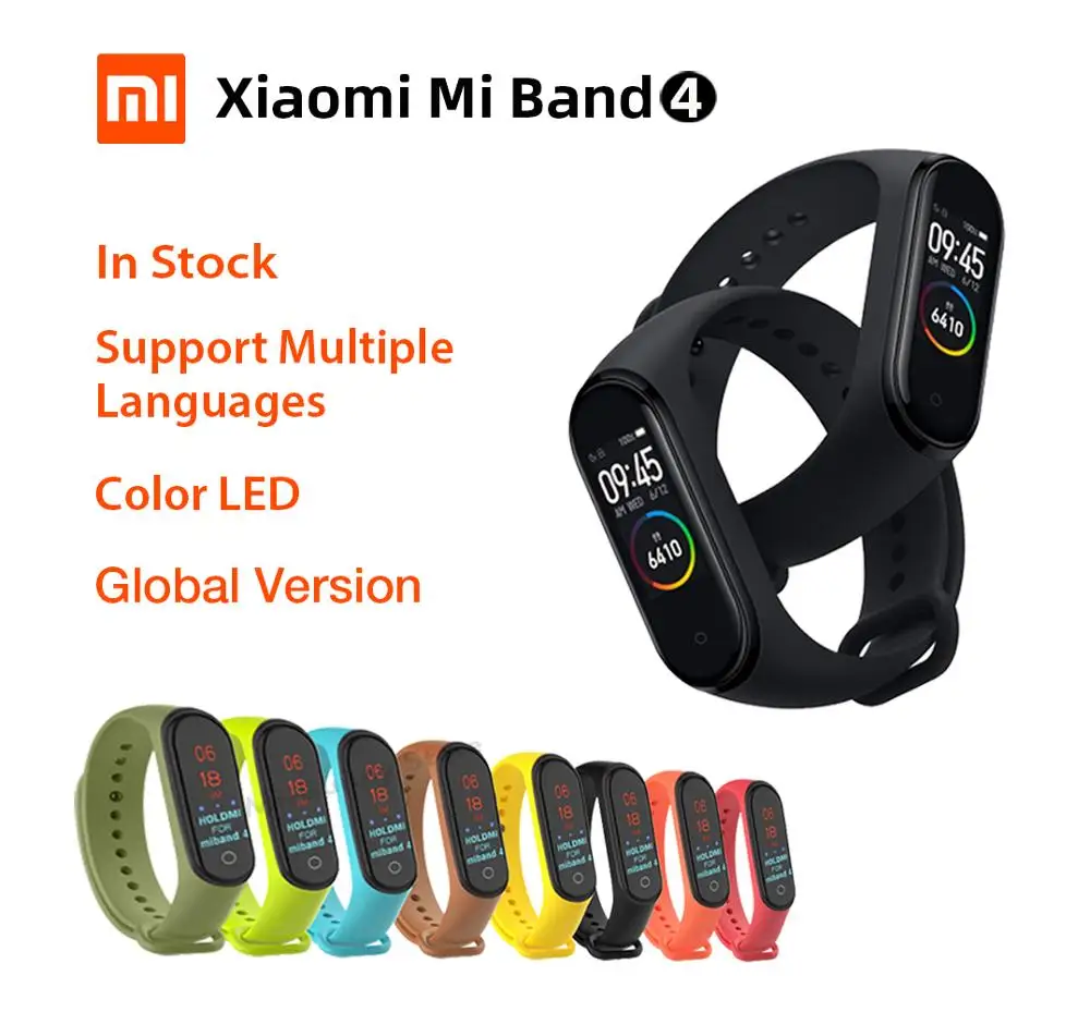 Спортивный фитнес браслет Xiaomi Mi Band 4 трекер с шагомером часы для фитнеса Bluetooth 5.0