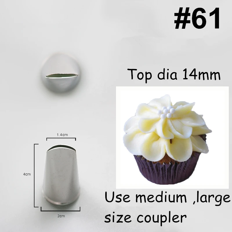 Large Size Cupcake Cream Flower Piping Nozzles Stainless Steel Pastry Tips