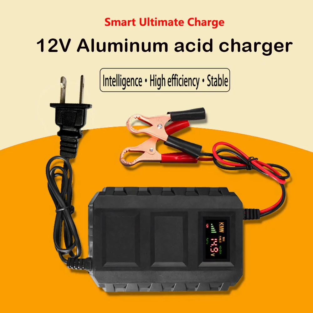 

universal automotive motorcycle lead-acid battery charger 12V 20A overheat short circuit low voltage protection safe chareger