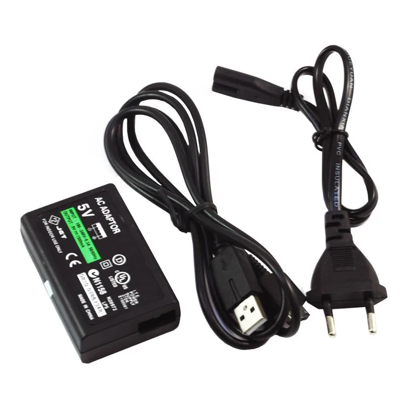 EU Plug AC Wall Charger Adapter & USB Charging Cable Cord for Sony PS