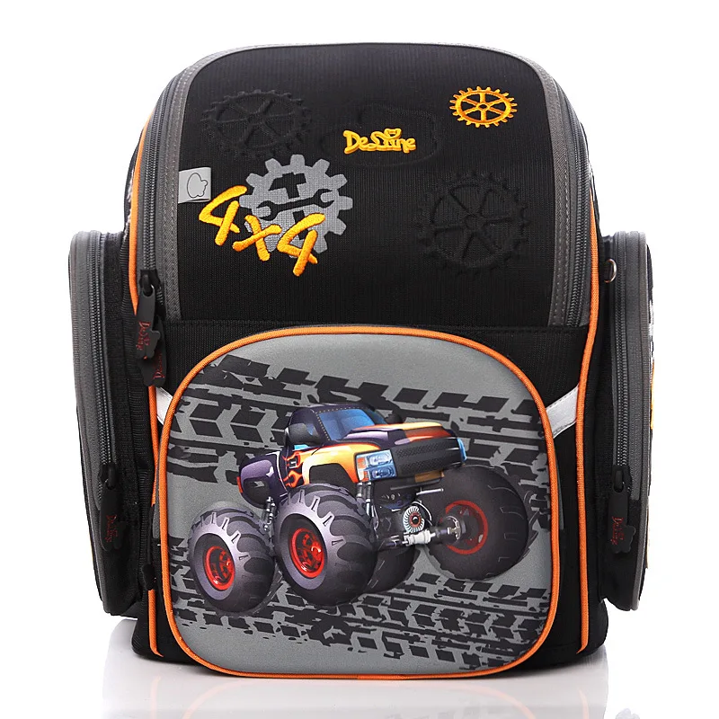 

Russian Designer 3D Cartoon SUV Cars printing School Bags 1-5 Grade Children Orthopedic School Backpacks For Boys Racing