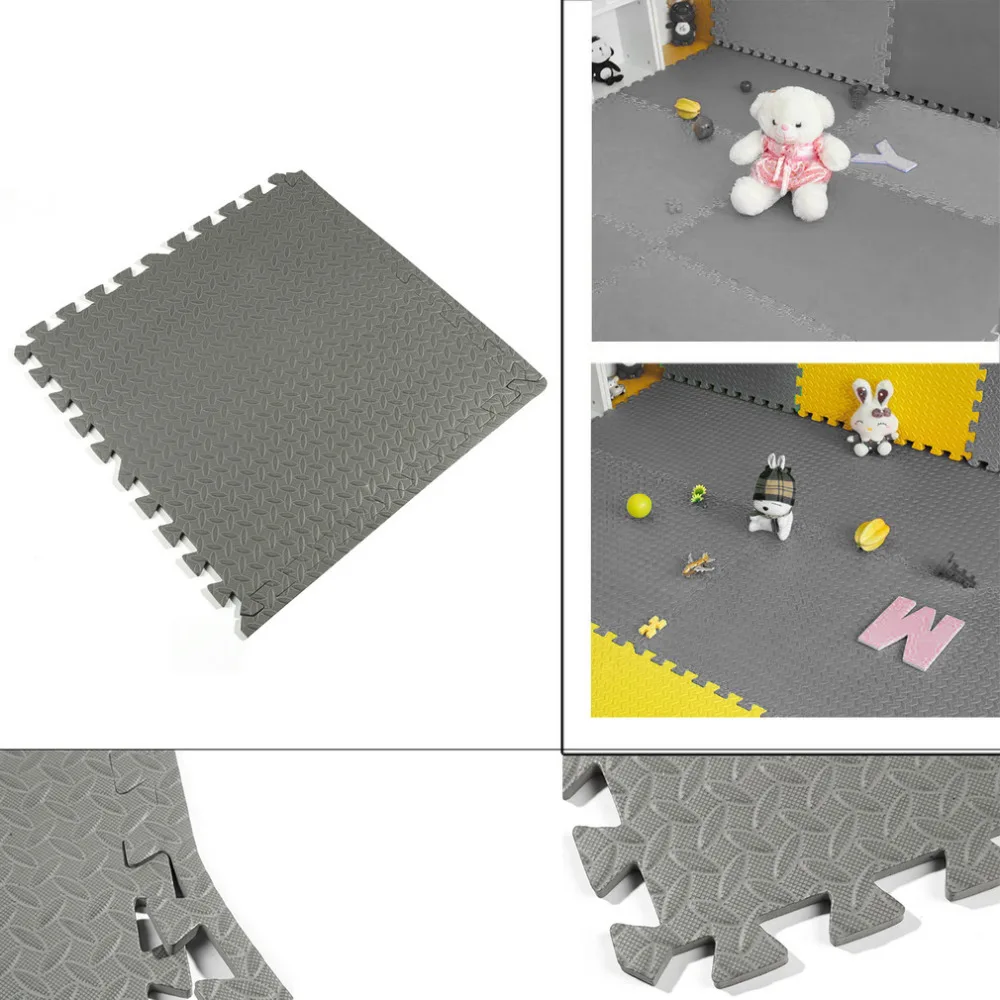 16 PCS/Set Grey Durable Interlocking Eva Foam Mats Pads Garage Room Floor Mat Road Play Mat For Children Carpet Yoga Mats 16 PCS/Set Grey Durable Interlocking Eva Foam Mats Pads Garage Room Floor Mat Road Play Mat For Children Carpet Yoga Mats