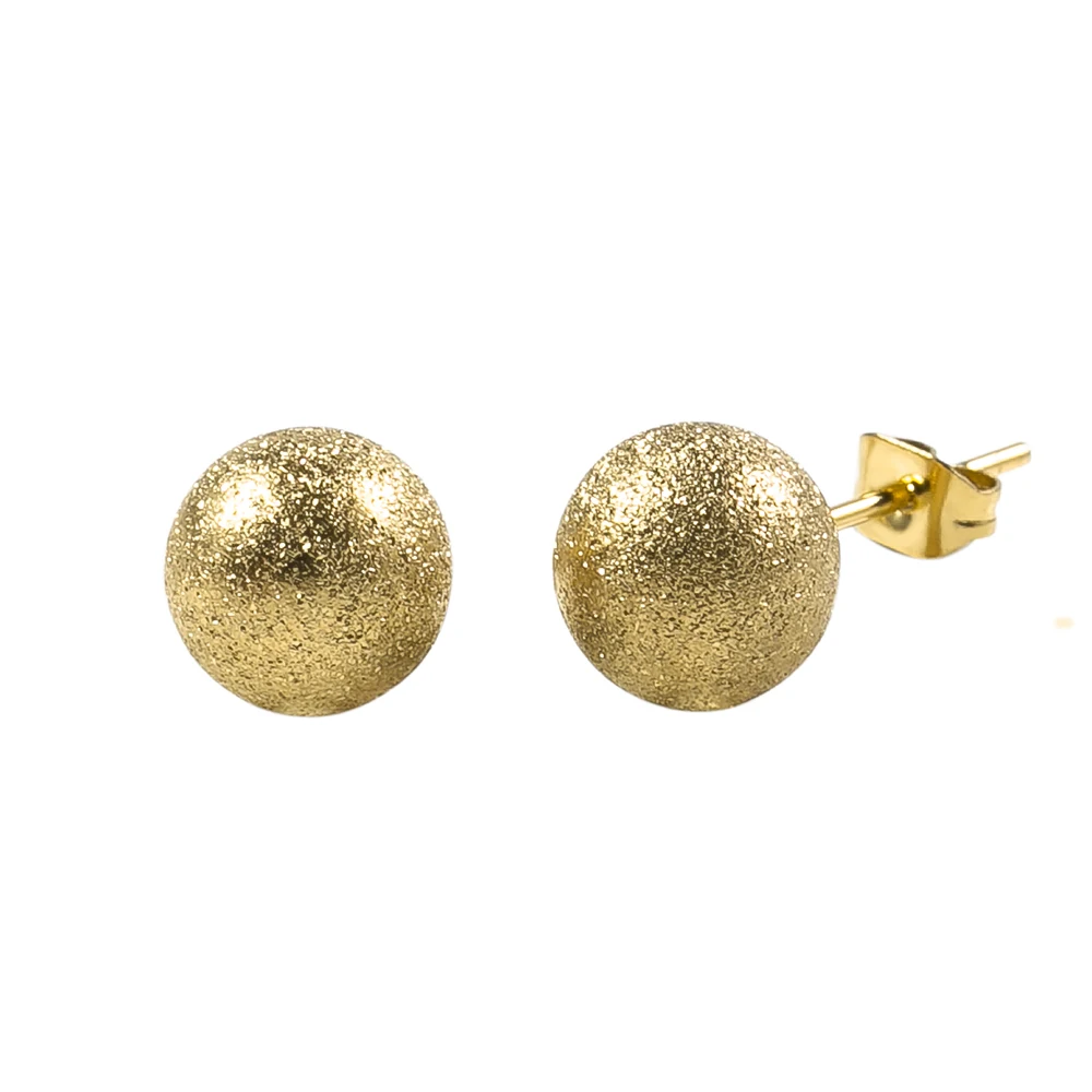 

Gold Women Stud Earrings Stainless Steel Gold Gift For Women Girl Female Jewelry Causal Ball Earrings Happiness Wish Ball