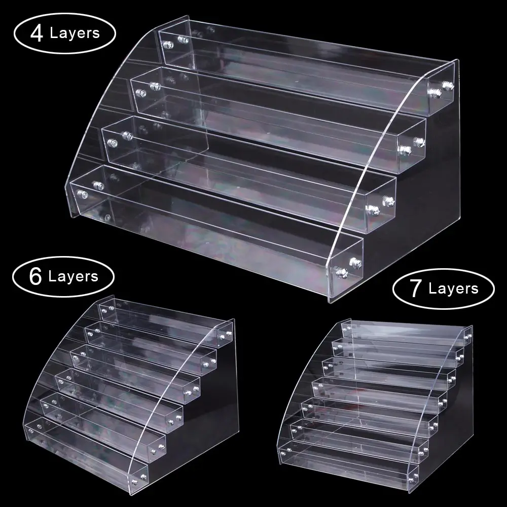 

1 To 7 Tier Acrylic Nail Polish Rack Tabletop Display Stand Clear Lipstick Holder Essential Oils Shelf Makeup Storage Organizer