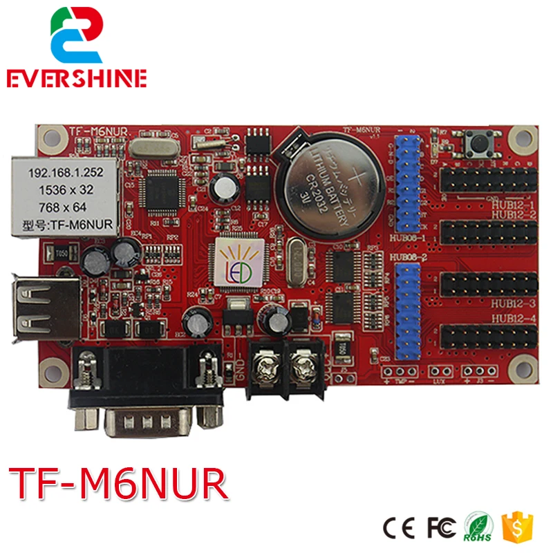 

Popular led controller TF-M6NUR full color max control 1536x32 768x64 pixels LAN port RS232 USB supported