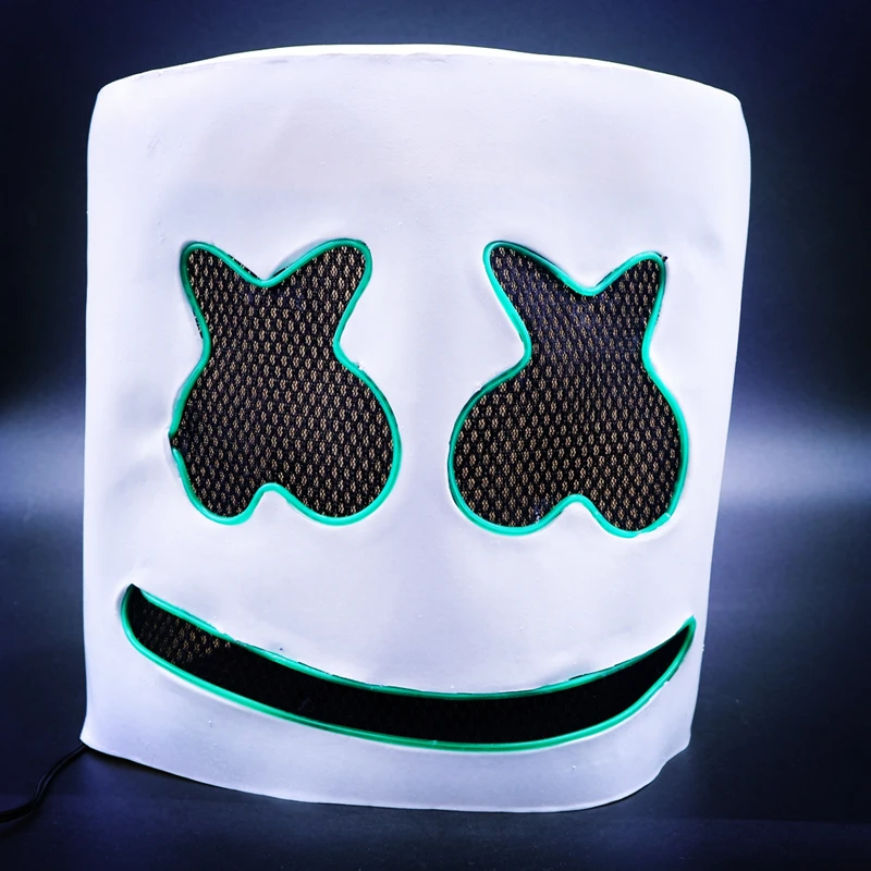 Маска диджея Зефирное лицо светлая полная голова маски DJ marshmello шлемы косплей для хеллоуина и карнавала Prop marshmello праздничные Вечерние