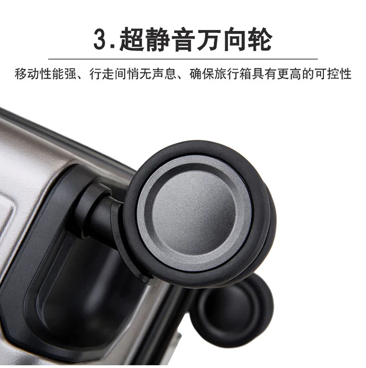 Travel Luggage Trolley Alloy Business Rolling Airplane Luggage Explosion Proof Zipper Suitcase Spinner Wheels Trunk (7)