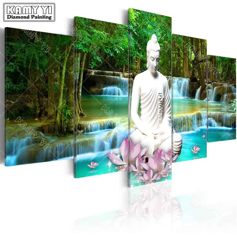 full square drill Diamond embroidery Landscape Buddha 5D DIY diamond painting Cross Stitch Multi-picture home decoration | Дом и сад