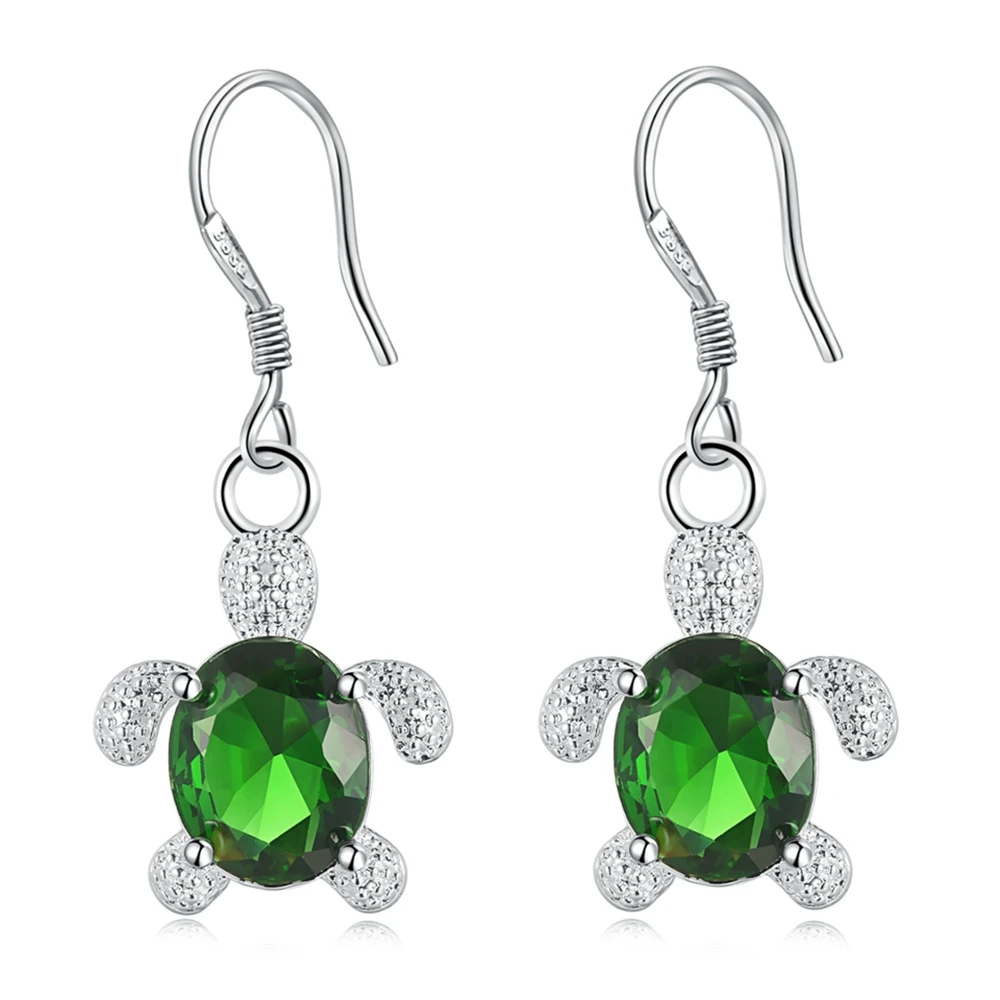 

Sea Turtle Animal Pendant Drop Earrings for Women 2018 Cubic Zircon White Gold Color Plated Earring Korean Style Jewelry 3 Color