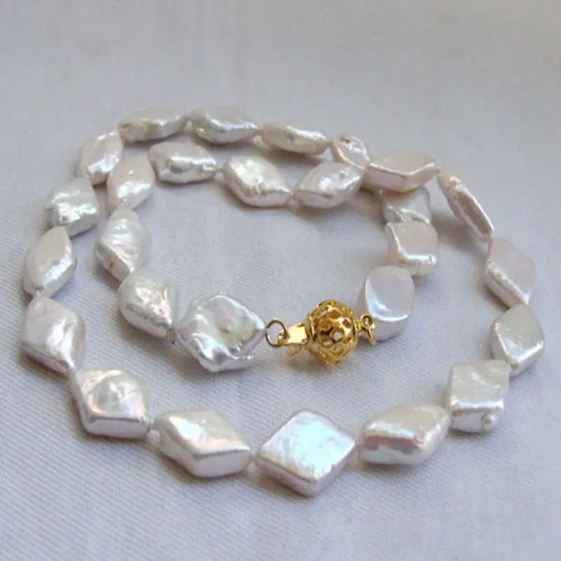 

Genuine cultured natural rhombus Keishi reborn keshi freshwater pearl necklace