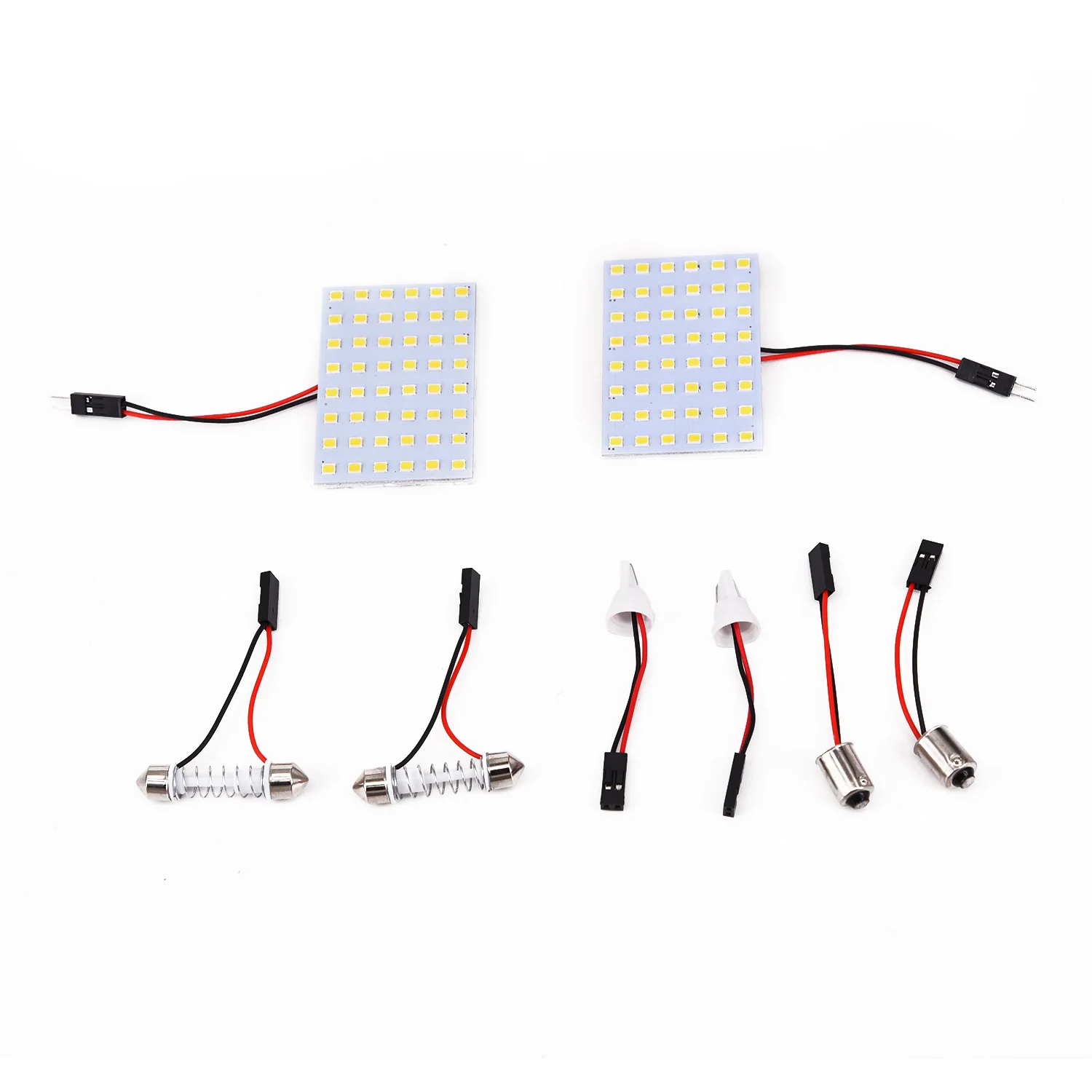 2x12V автомобиль 48 SMD светодиодный светильник Панель гирлянда Ba9s Купол Карта Интерьер наборы ламп белый