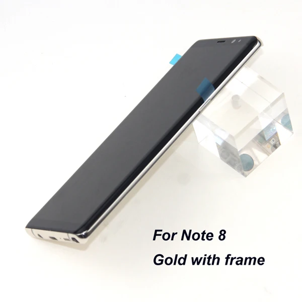 Супер AMOLED дисплей для SAMSUNG Galaxy NOTE8 lcd N950 N950F дисплей сенсорный экран запасные части с рамкой - Цвет: Gold with frame
