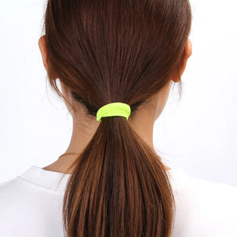 10 PCS High elastic Rolled Towel Hair Rope Candy Solid Color Rubber Band Ring Ponytail Holder seamless head hair ring rope