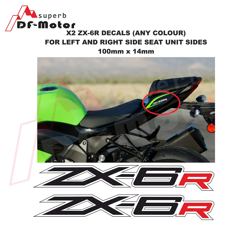 

ZX-6R ZX6R Rear Seat Tail Unit Decals / Stickers 100mm X 14mm 3M Fairing Upper Fairing sticker 1Pair for Kawasaki ZX-6R 636