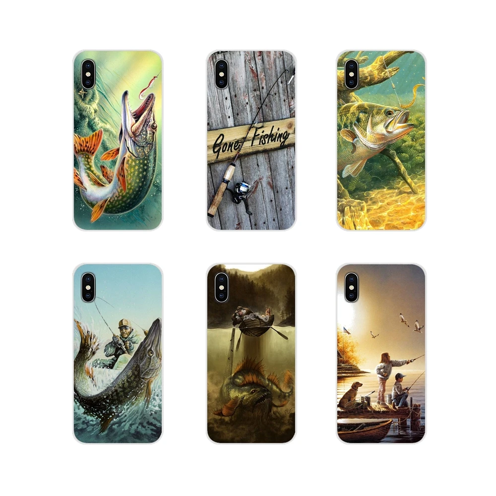 For Xiaomi Redmi Note 6A MI8 Pro S2 A2 Lite Se MIx 1 Max 2 3 Oneplus 6T Silicone Phone Skin Cover Hunting Fishing art fish | Мобильные