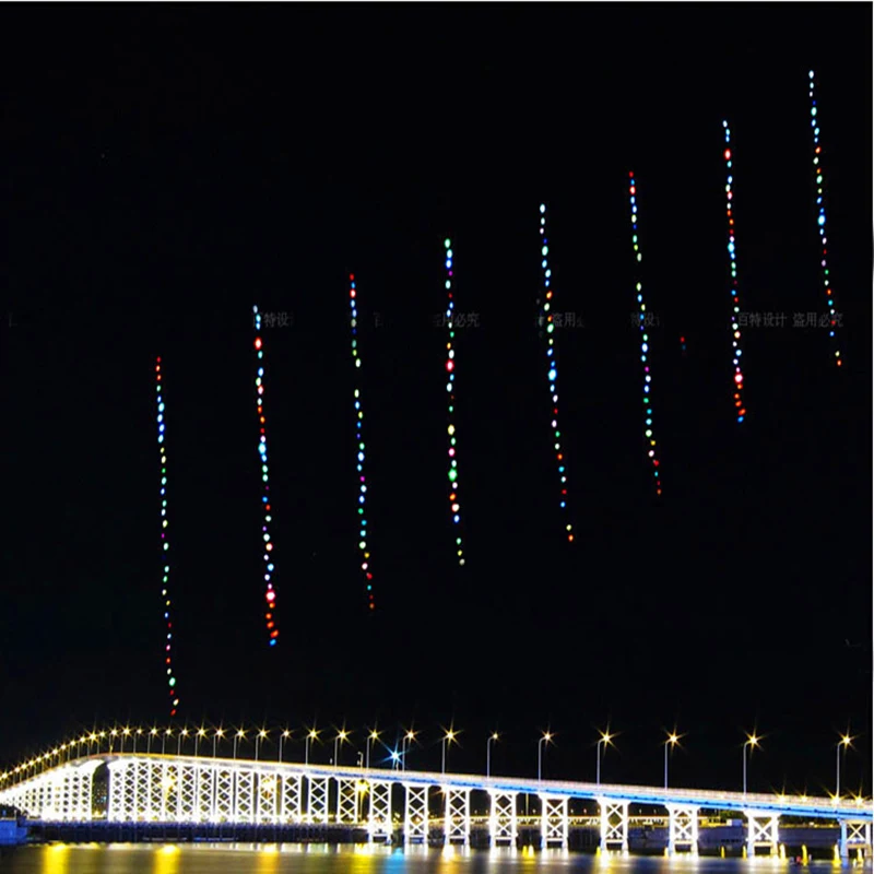free shipping high quality 5m led kites 36p led lamp flying kite reel outdoor toys parafoil pipa windsockskite foil 8 fun lights