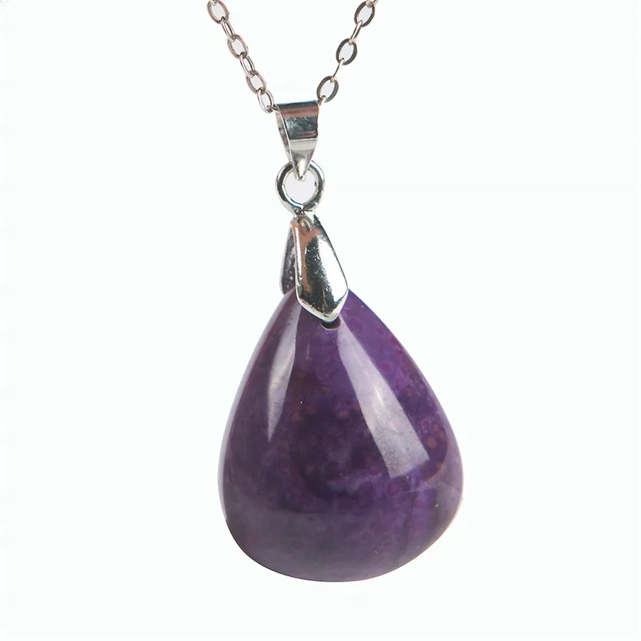 

Genuine Natural Sugilite Purple Stone Water Drop Bead Women Nice Pendant AAAA