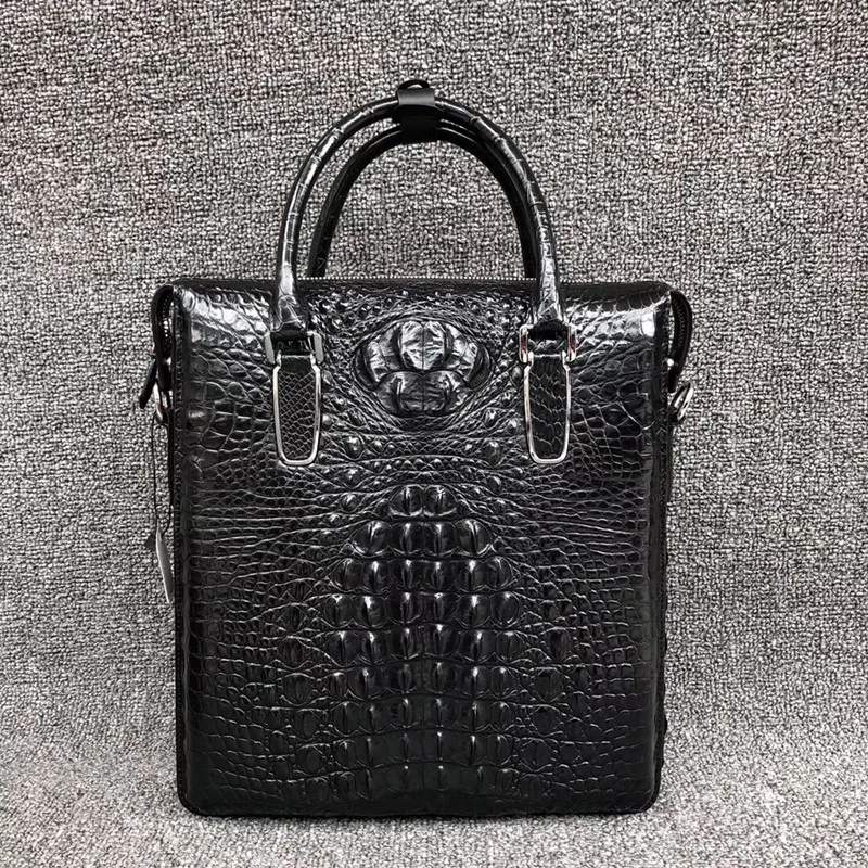 Authentic Crocodile Skin Zipper Closure Businessmen Working Purse Handbag Briefcase Exotic Alligator Leather Male Shoulder Bag Authentic Crocodile Skin Zipper Closure Businessmen Working Purse Handbag Briefcase Exotic Alligator Leather Male Shoulder Bag