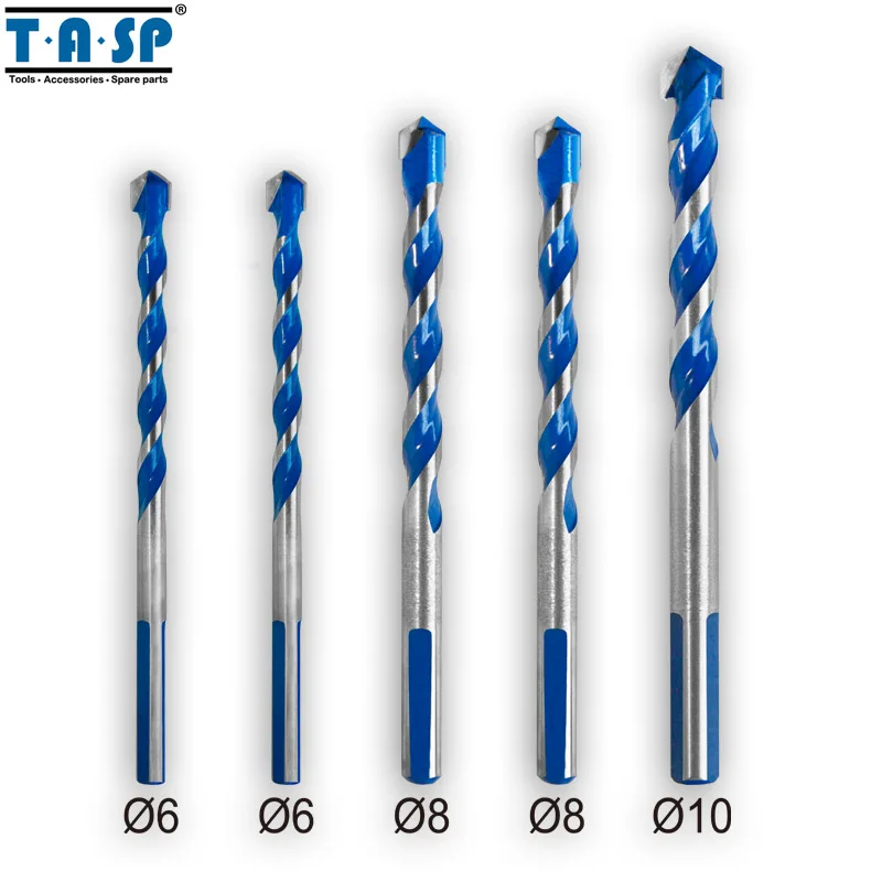 TASP MDBK021 Multi Purpose Construction Drill Bit Set Carbide Tip for Masonry Tile Wood Metal Drilling masonry