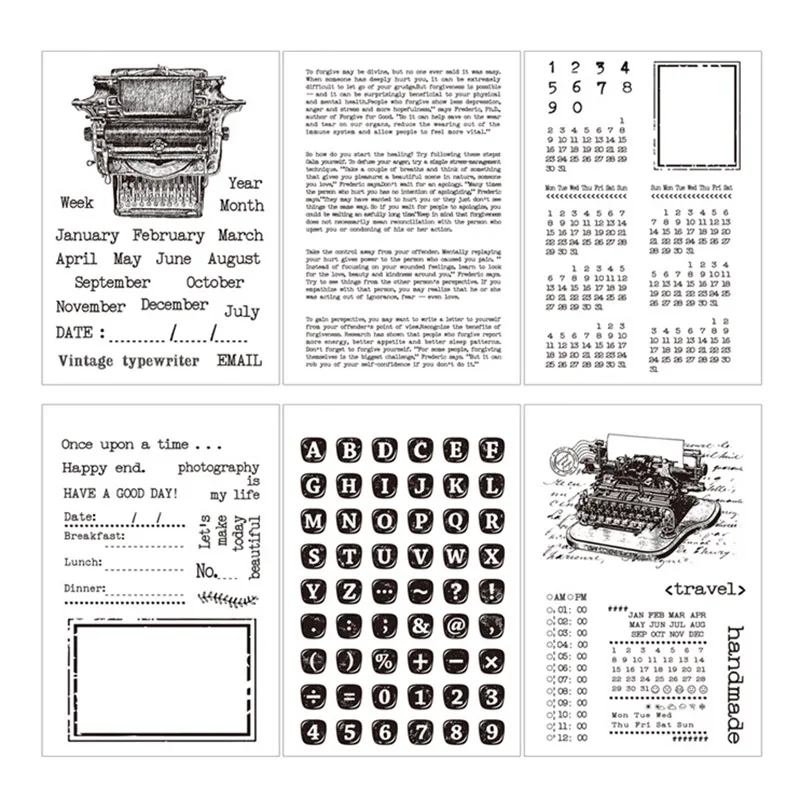 Новая Ретро ПЕЧАТНАЯ МАШИНКА английские слова прозрачные штампы силиконовые уплотнения для DIY Скрапбукинг карты создание фото альбом ремесла