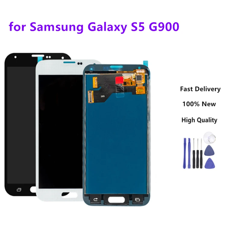 

For Samsung S5 G900F Display LCD Screen Touch Digitizer Assembly Compatible No Home Button for Samsung Galaxy S5 G900 G900F