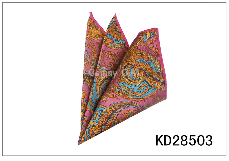 KD28503 Мужские карманные квадратные костюмы, носовые платки для мужчин с цветочным рисунком, мужские носовые платки, повседневный костюм, квадратные носовые платки, полотенца для мужчин, вечерние, 25 см x 25 см - Цвет: KD28503