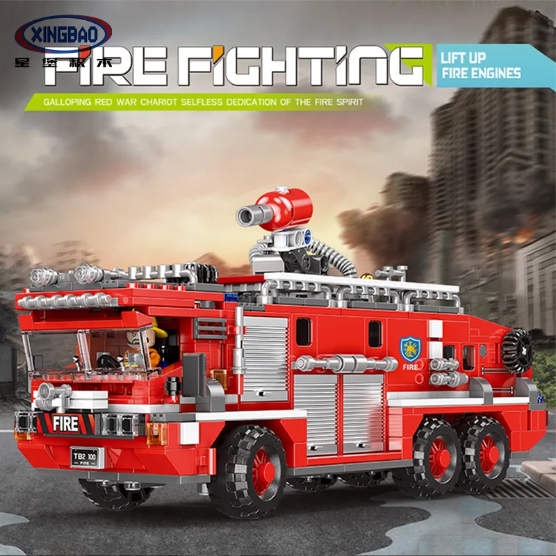 New Xingbao 03030 City Toys Series The Water Tank Fire Truck Set