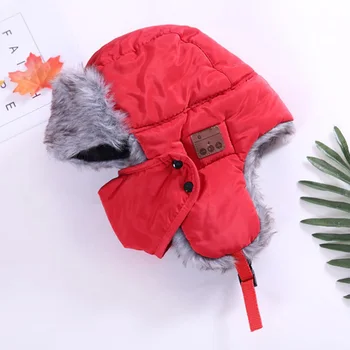 

Newly Soft Winter Warm Bomber Hat Unisex Wireless Bluetooth Smart Cap Headset Speaker Mic Hat DO99