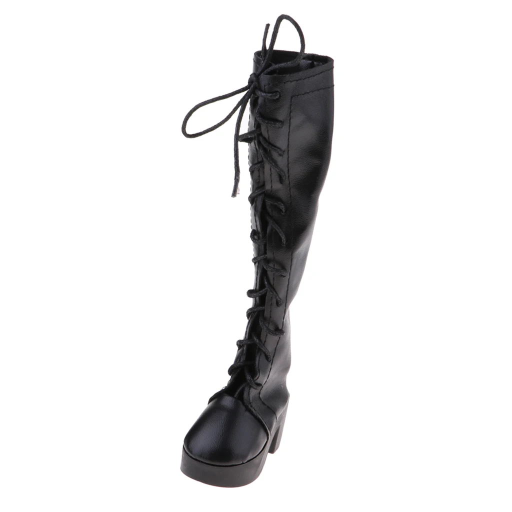 Fashion Doll Shoes Black Lace Up Boots Platform High Heel Shoes for 1/3 BJD Dolls Clothes Accessories