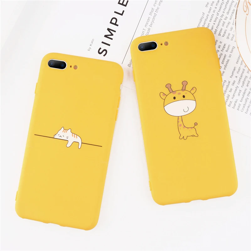 Lovebay Phone Case For iPhone 6 6s 7 8 Plus X 5 5s SE Fashion Cute Cartoon Animal Giraffe Cat Soft TPU For iPhone 8 Phone Case