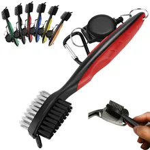 Популярная щетка для чистки гольфа, очиститель для клубов, выдвижная застежка-молния, карабин, гольф-клуб