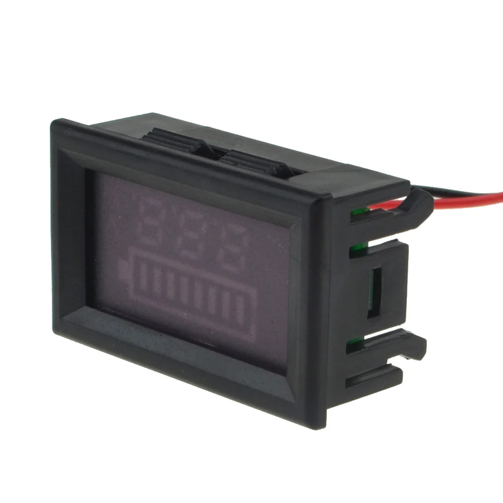 Двойной светодиодный индикатор 12 В свинцово-кислотный тестер емкости батареи Вольтметр с обратной защитой 10000863
