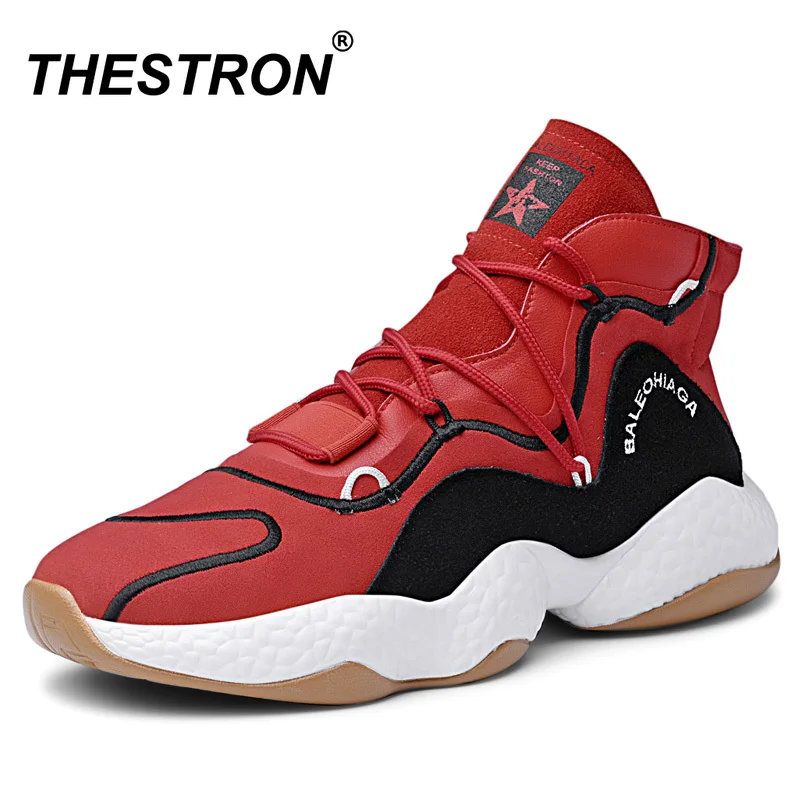 Mens Shoes Basketball Sports Shoes High Top Basketball Brand Sneaker Shoes Men Black Red Basketball Trainers Boys Athletic Shoe