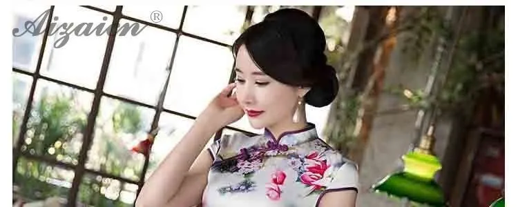 2019 новые летние модные принтом Cheongsam Китай Сельма Fit винтажное платье Для женщин традиционное китайское платье Qipao Женская Роба в восточном
