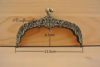 

5 inch anti brass brush diecasting purse frame with loops D8